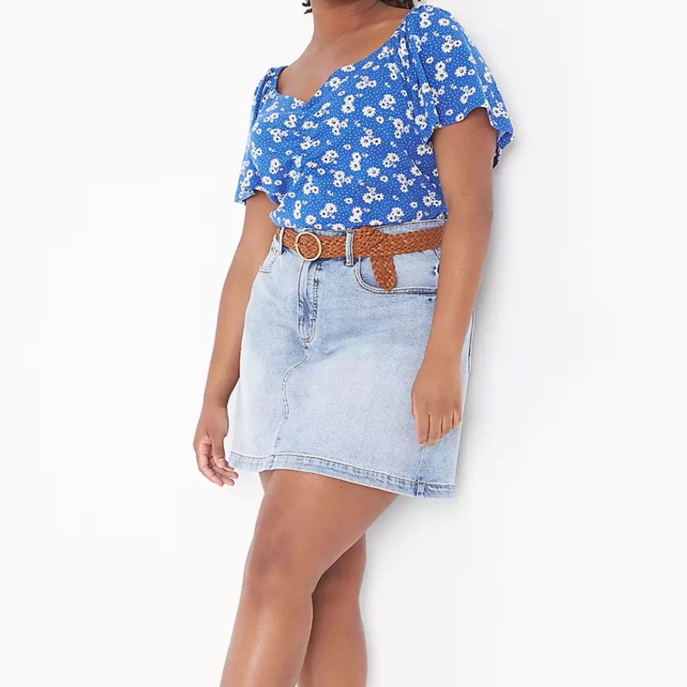Lane Bryant Light Denim Mini Skirt